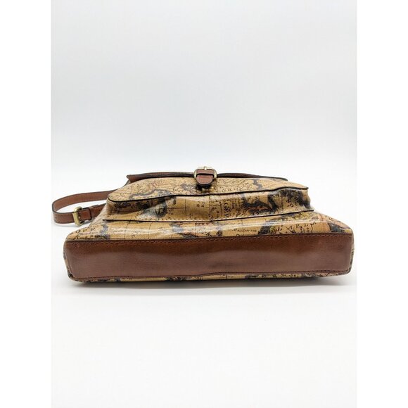 PATRICIA NASH Kirby leather front pocket vintage LG crossbody -European Map - Picture 3 of 9